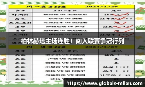柏林赫塔主场连胜！闯入联赛争冠行列